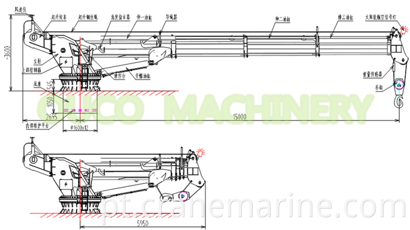 8ton 15 meters Telescopic marine crane with IACS certified